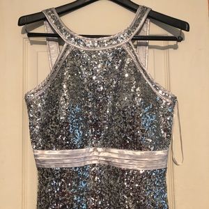 beautiful silver dress long evening wear